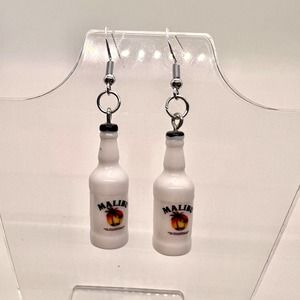 Malibu Run Earrings - Alcohol Bottle Earrings - New Years Eve Party Earrings